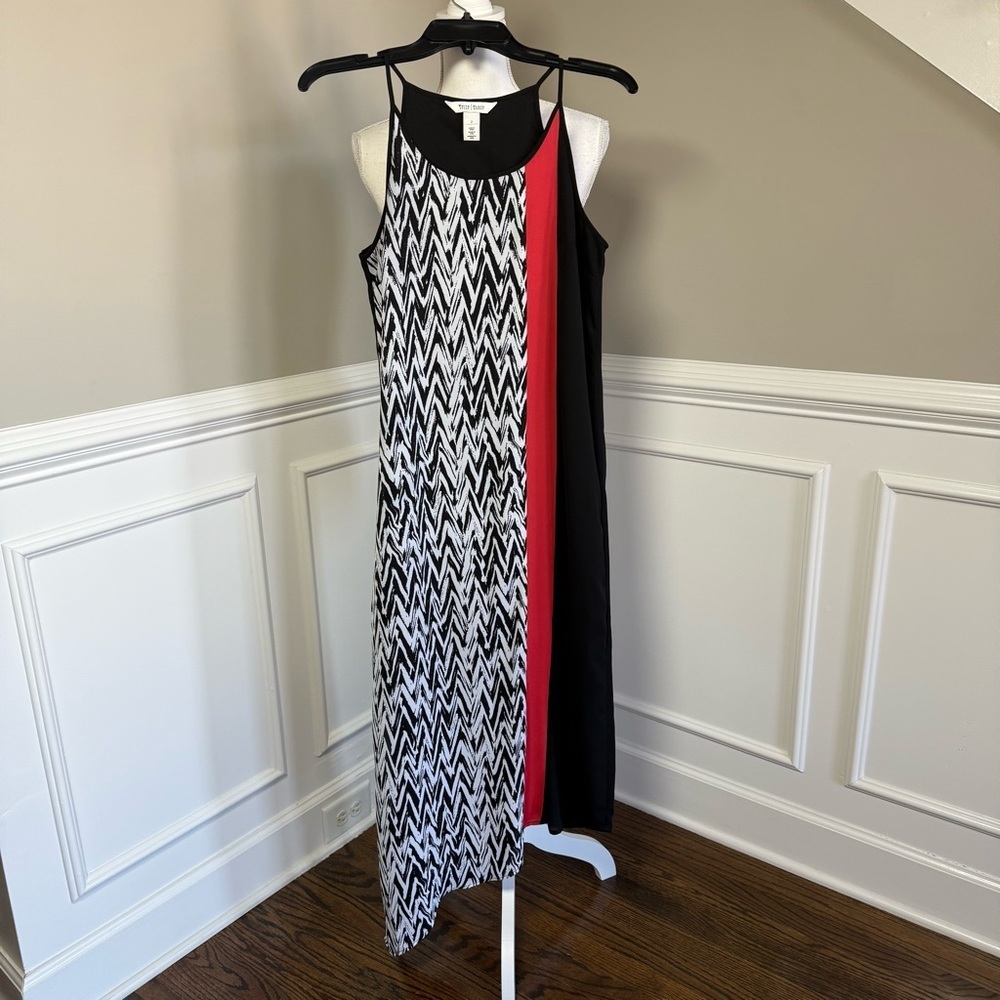 White House Black Market Chiffon Summer Asymmetrical Hem Maxi Dress Size 2